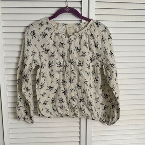 Chic Floral Cream Blouse
